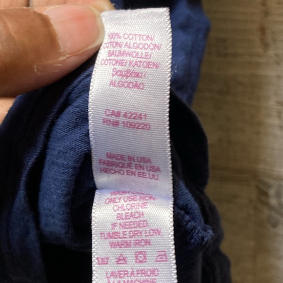 🏷 Velvet | Cotton Cold Shoulder Tee *WITH FLAW* - S, Navy Blue - Picture 6 of 7